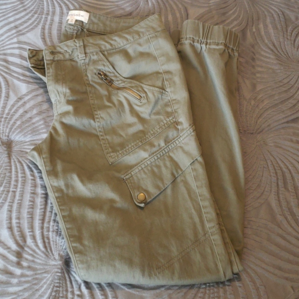 Rewind Olive Green Skinny Cargo Pant